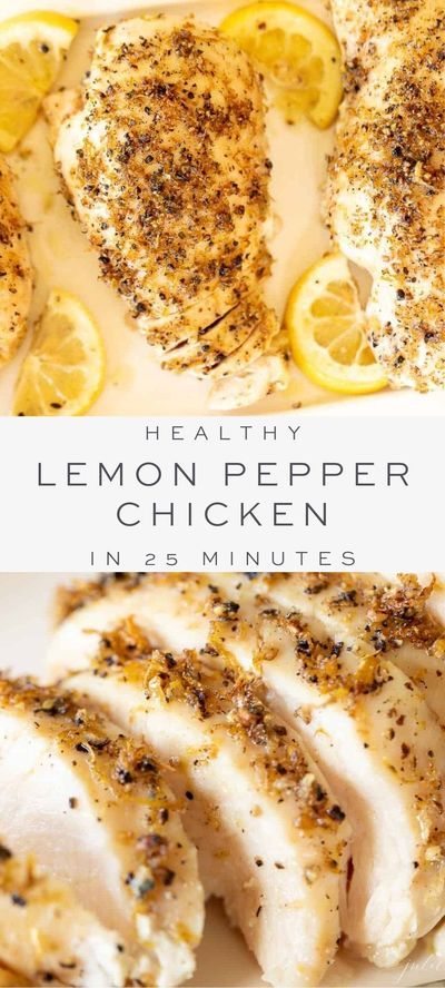 Low Calorie Dinners, Lemon Pepper Chicken Breast Recipe, Baked Lemon Chicken, Recipes With Chicken And Peppers, Julie Blanner, Lemon Pepper Chicken, Pepper Chicken, Chicken Stuffed Peppers, No Calorie Foods