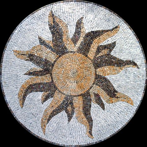 Custom Designed Marble Mosaic Medallion Tiles - Venice Mosaic Art Tile Roman Mosaic Art, Anaglypta Wallpaper, Mosaic Medallion, Floor Medallion, Paver Designs, Driveway Design, Roman Mosaic, Modern Mosaics, Marble Mosaic Tiles