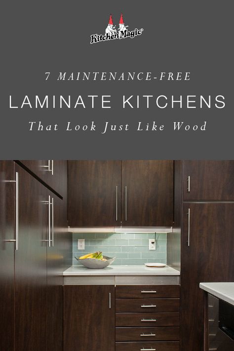 How do you feel about laminate cabinets? Do you think they are cheap, and they won’t last? Well, we think that a few bad apples have given the full bushel of laminate cabinets a bad rap. Find out why in our latest blog post! #laminatecabinets #kitchenremodel #kitchendesignideas #kitchencabinets #laminate #cabinets #kitchenremodel #kitchens Laminate For Kitchen Cabinets, Melamine Cabinets Kitchen, Merino Laminates Kitchen, Laminate Cabinets Kitchen, Laminated Kitchen Cabinets, Kitchen Laminates Design, Laminated Cabinets, Cabinet Laminate, Formica Cabinets