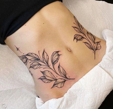 Tummy Tattoos For Women Lower Stomach, Stomach Tattoos Women Plus Size, Lower Tummy Tattoo, Feminine Stomach Tattoos, Lower Stomach Tattoo, Lower Back Tats, Lower Stomach Tattoos For Women, Lower Belly Tattoo, Sacred Geometry Tattoos