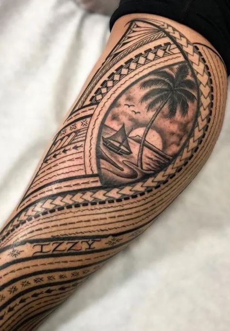 Guam Seal Design, Guamanian Tattoos, Guam Tattoos For Women, Island Tattoo Men, Pacific Islander Tattoos, Guam Tattoo Women, Micronesian Tattoos, Guam Seal Tattoo, Chamorro Tattoos