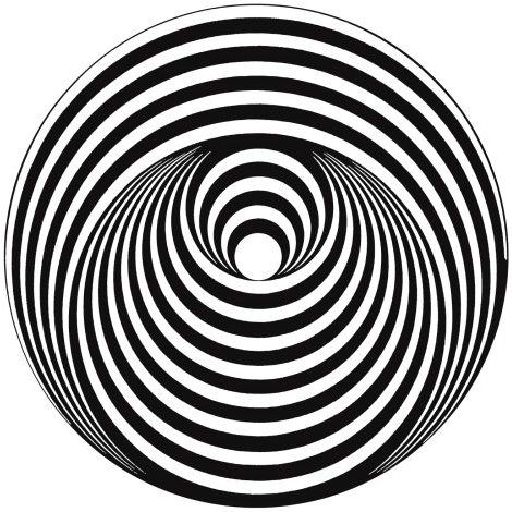 I like how the image and the way that the lines have been positioned make the image look partly 3D. Record Label Logo, Opt Art, Bridget Riley, Illusion Drawings, Art Optical, Optical Art, Optical Illusions Art, Kinetic Art, 3d Drawings