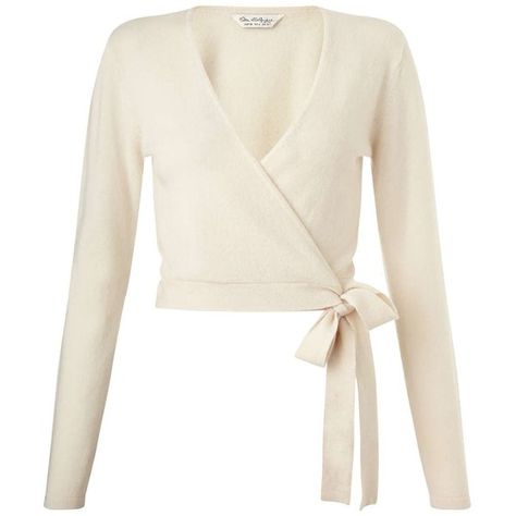 Cream Cashmere Wrap Cardi - Knitwear - Clothing - Miss Selfridge ($33) ❤ liked on Polyvore featuring tops, cardigans, sweaters, crop tops, long sleeves, white long sleeve cardigan, wrap cardigan, cashmere wrap cardigan, cropped cashmere cardigan and cream crop top Pola Kardigan, Обувь Air Jordan, White Wrap Top, Long Sleeve Wrap Top, Cardigan White, Flattering Tops, Cropped Cardigan Sweater, White Long Sleeve Top, Ballet Fashion