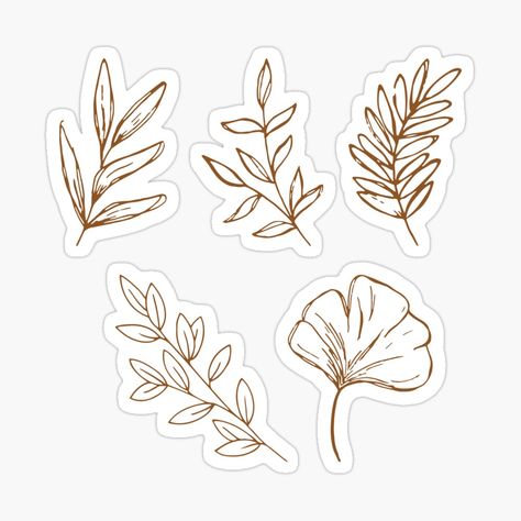 Vintage Leaves Stickers Printable, Leaf Stickers Aesthetic, Leaves Stickers Printable, September Stickers, Leave Sticker, Fall Cutouts, Leaves Stickers, Portfolio Designs, Leaf Stickers