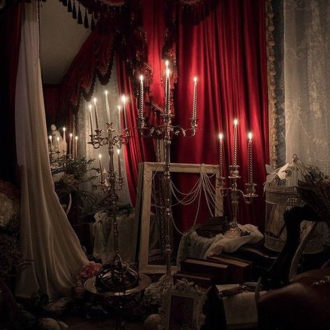 Gothic Vampire Aesthetic, Devilcore Aesthetic, Vampire Bedroom, Gothic Imagery, Vampire Room, Masquerade Aesthetic, Victorian Gothic Aesthetic, Victorian Vampire, Paris 1900