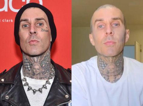 Travis Barker Tattoos, Shanna Moakler, Travis Barker, Neck Tattoos, Teenage Daughters, Face Tattoos, Blink 182, Ex Wives, Kourtney Kardashian