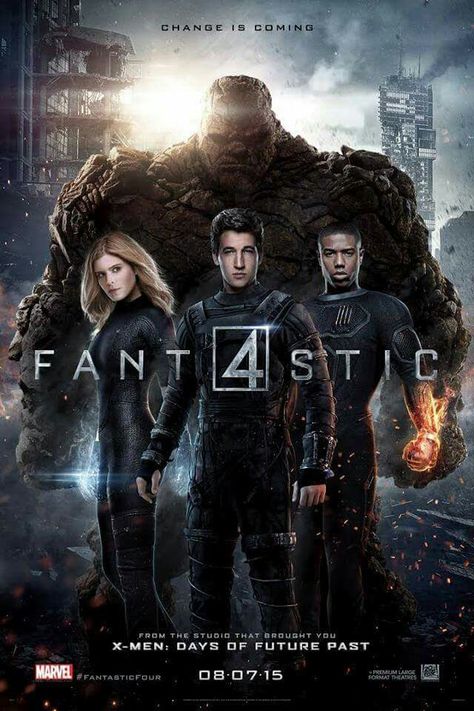 Fantastic Four 2015 movie poster Tam Film, Fantastic Four Movie, Maggie Cheung, Film Marvel, The Fantastic Four, Fantastic 4, Zombie Land, Kate Mara, Miles Teller