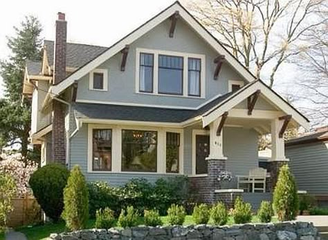 Historic Craftsman Exterior, Single Story Craftsman Exterior, 1930 Craftsman House Exterior, Historic Craftsman Exterior Paint Colors, Craftsmen Home Exterior, Painted Craftsman House, Craftsman House Colors Exterior Paint, Red Craftsman House Exterior, 1920 Bungalow Exterior