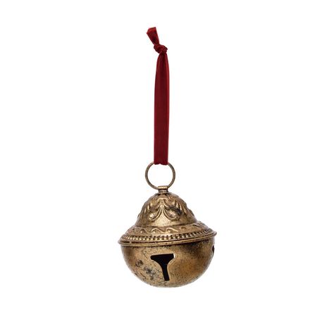 Jingle Bell Ornaments, Eclectic Style Decor, Christmas Painting, Retro Images, Embossed Metal, Sleigh Bell, Bell Ornaments, Creative Co Op, Vintage Bell