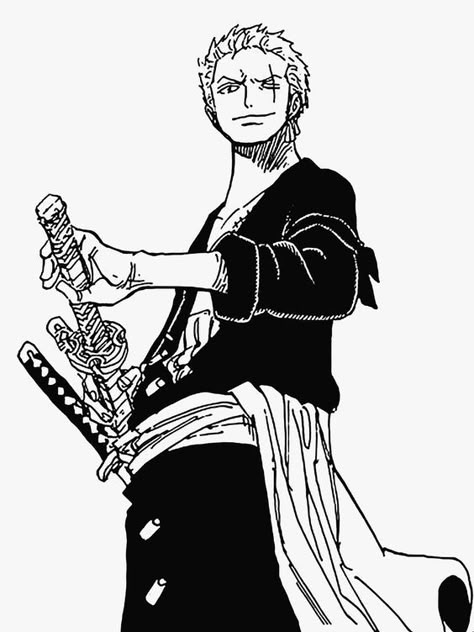 Zoro Manga, Guitar, One Piece, Black And White, White, Black