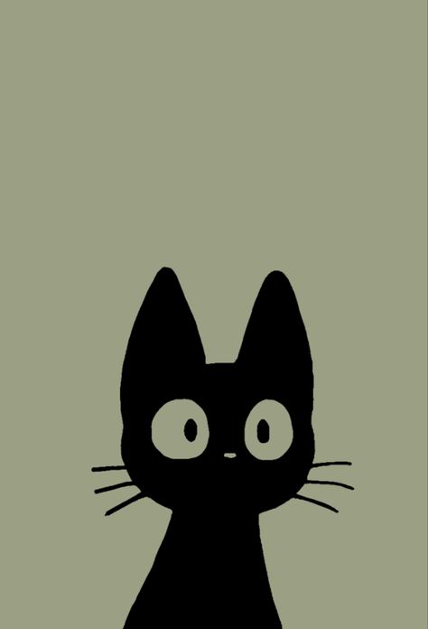 Wallpaper Gatos, Vinyl Art Paint, Simplistic Wallpaper, Cartoons Dp, Black Cat Anime, Studio Ghibli Background, Sage Green Wallpaper, Disney Characters Wallpaper, Cute Simple Wallpapers