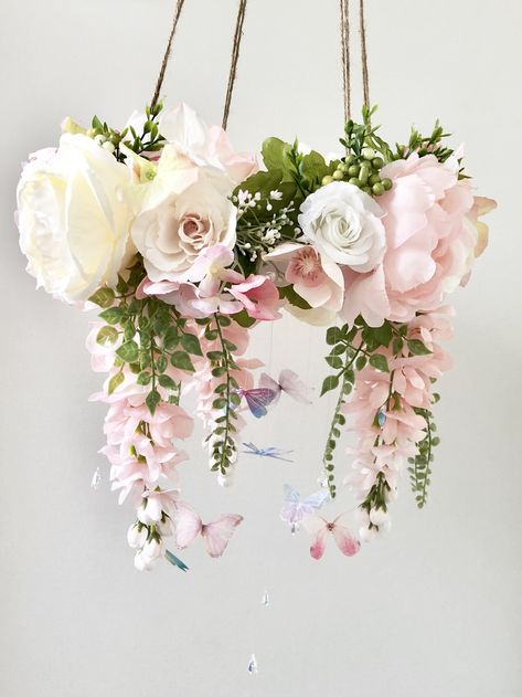 MeMyMemories Flower Mobile, Nursery Mobile, Baby Girl Mobile, Princess Mobile, Floral Mobile Flower Crib Mobile, Diy Floral Mobile, Flower Mobile Nursery, Flower Baby Mobile, Fairy Mobile, Flowers Bedroom, Floral Mobile, Pink Mobile, Diy Baby Mobile