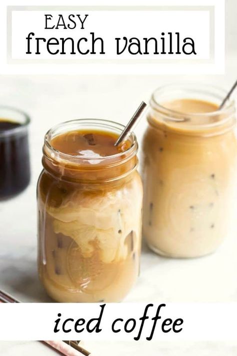 French Vanilla Iced Coffee Recipe, French Vanilla Iced Coffee, Vanilla Iced Coffee Recipe, Homemade Iced Coffee, Javy Coffee, Vanilla Iced Coffee, French Vanilla Creamer, Happy Habits, Lunch Saludable