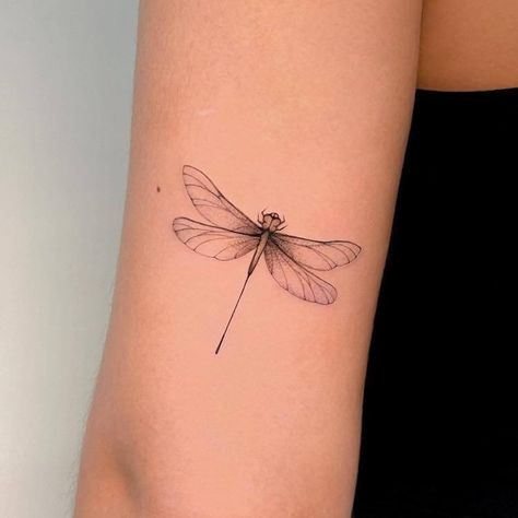 Women Dragonfly Tattoo, Dragonfly With Initials Tattoo, Dragonfly Dainty Tattoo, Above Buttocks Tattoo, Single Needle Dragonfly Tattoo, Dragonfly Leg Tattoos For Women, Dragonfly Back Of Neck Tattoo, Dragon Fly Shoulder Tattoo, Aesthetic Dragonfly Tattoo