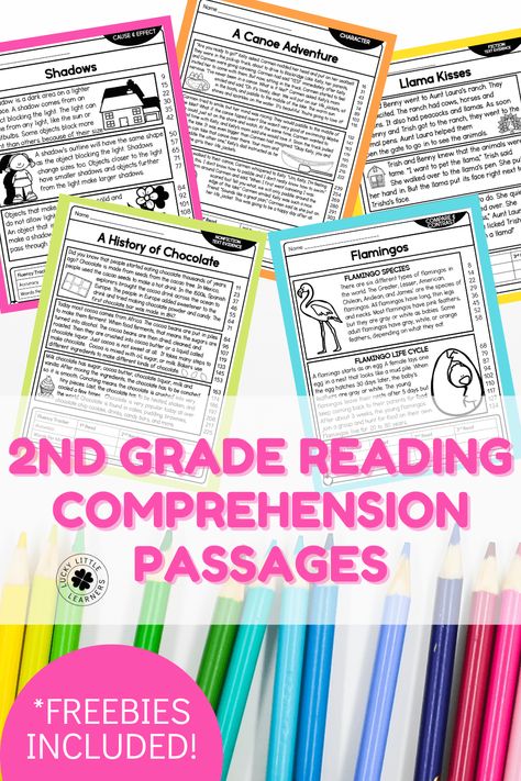 2nd Grade Comprehension Passages Free, Reading Rotations 2nd Grade, Reading Homework 2nd Grade, Second Grade Reading Passages, Second Grade Fluency Passages Free, Second Grade Comprehension Passages Free, Reading Comphrension Grade 2, Reading Tutoring Ideas 2nd, First Grade Reading Passages