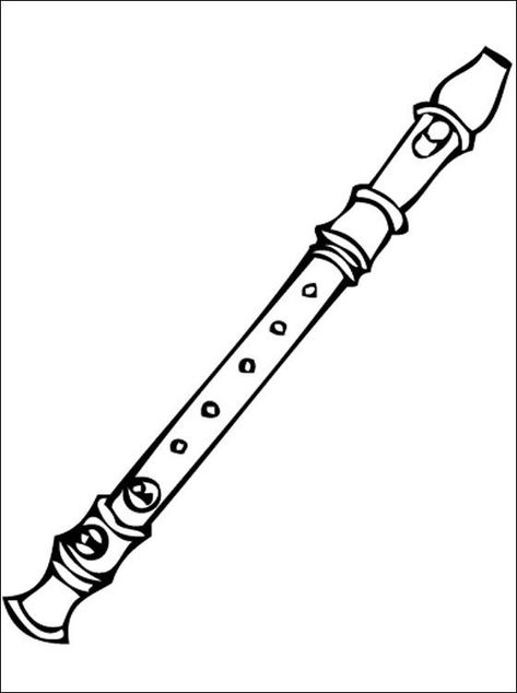 Flute Sketch, Instrument Coloring Pages, Flute Drawing, Music Instruments Kids, Musical Instruments Drawing, Flute Instrument, Guitar Drawing, Drawing Instruments, Mixed Media Art Techniques