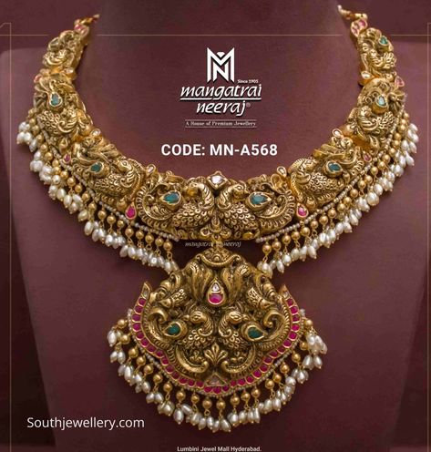 Nakshi Necklace, Gold Inspo, Necklace Set Indian Bridal Jewelry, Pretty Gold Necklaces, Gold Peacock, Bridal Necklace Designs, Gold Bridal Necklace, Antique Necklaces Design, Peacock Necklace