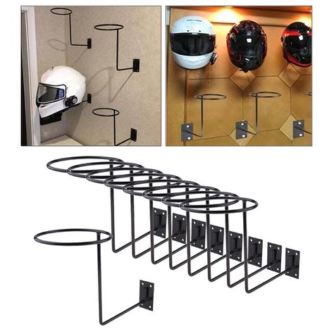 Home, Furniture & DIY | Sporting Goods | Vehicle Parts & Accessories | Toys & Games | Health & Beauty | Crafts | Business, Office & Industrial | Clothes, Shoes & Accessories | Garden & Patio | Musical Instruments & DJ Equipment  9x Helmet Storage Hanger Display Rack for Hockey Hat Motorcycle Accessories    Description: Helmet rack offer not for helmet storage; but also offer you additional space for keeping your garments, creating a little more space in your house, trailer or garage. Well-mounted helmet racks also have the benefit of decorating your trailer/ garage and making it look even more organized. Again, helmet racks can be mounted high on the walls so as not to use up your space or cause obstruction along your garage. If well positioned, helmet hooks will give you the service you n Ski Helmet Storage, Helmet Display Ideas, Helmet Rack, Helmet Hanger, Bike Showroom, Helmet Storage, Hockey Hats, Storage Hanger, Closet Rods