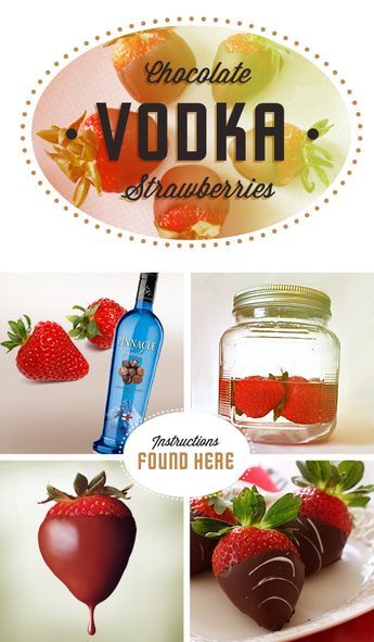 Vodka Strawberries, Chocolate Vodka, Strawberry Vodka, Jello Shots, Köstliche Desserts, Covered Strawberries, Chocolate Covered Strawberries, Slushies, Strawberry Recipes