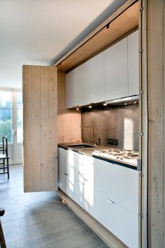 Closed Kitchen, Hidden Kitchen, Compact Kitchen, Mini Kitchen, Minimalist Kitchen, Tiny Living, Kitchen Pantry, Kitchen Space, Small Apartments