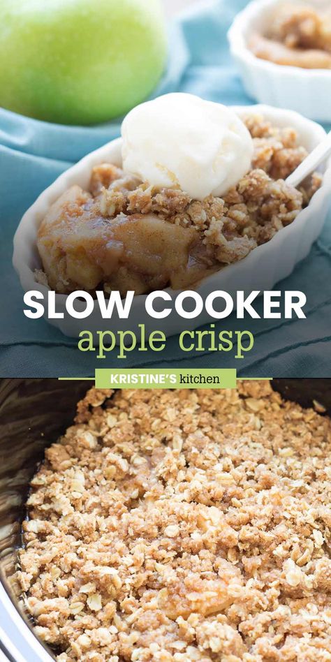 Slow Cooker Apple Cobbler Easy, Slow Cooker Apple Dessert Recipes, Fall Dessert Recipes Easy Crockpot, Apple Crisp Crockpot Slow Cooker, Crock Pot Apple Crisp With Pie Filling, Crock Pot Apple Crisp Slow Cooker, Apple Crisp Recipe In Crockpot, Crock Pot Apples Slow Cooker, Cooked Apples In Crockpot