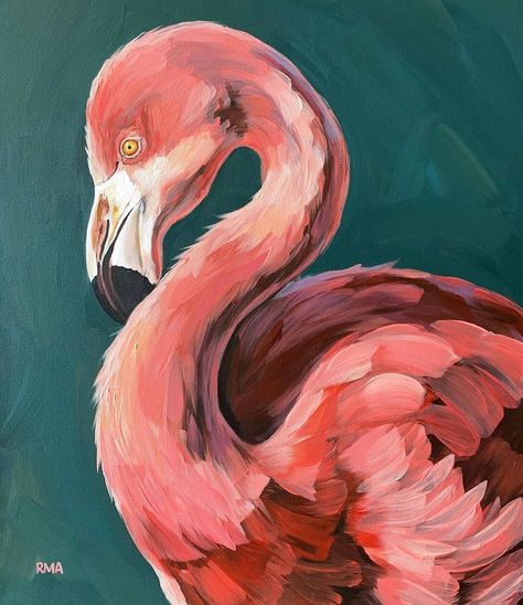 Bird Painting Acrylic, Animal Paintings Acrylic, Christmas Art Projects, Flamingo Painting, Frida Art, A Level Art Sketchbook, Pop Art Animals, Christmas Paintings On Canvas, Small Canvas Paintings