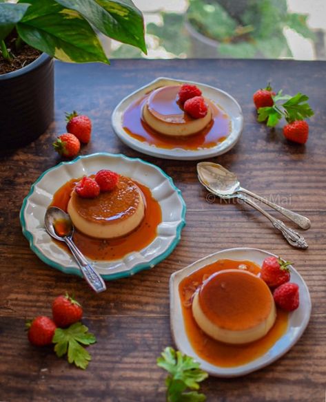 This is one of my favourite desserts and so I bake this often, with just 4 ingredients. It's a very easy recipe and you too should try it out Caramel Custard Recipe, Caramel Custard, Caramel Flan, Baked Custard, Easy Caramel, How To Make Caramel, Flan Recipe, Dessert Plating, Custard Recipes