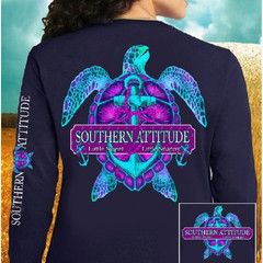 Country Life Outfitters Southern Attitude Snappy Turtle Anchor Bow Navy Vintage Girlie Bright Long Sleeve T Shirt Simply Southern Shirts, Life Logo, Shirt Tag, Southern Shirts, Girlie Style, Light Blue Shirts, A Turtle, Simply Southern, Country Life