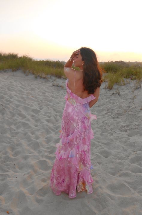 Summer In The Hamptons Dress, Pink Coastal Aesthetic, Summer In The Hamptons Aesthetic, Coastal Princess, The Hamptons Aesthetic, Loveshackfancy Aesthetic, Floral Dress Aesthetic, Pink Coastal, East Coast Summer