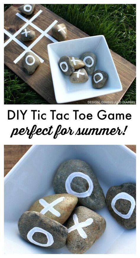 DIY Tic-Tac-Toe Diy Tic Tac Toe Game, Diy Tic Tac Toe, Backyard Games Diy, Diy Yard Games, Tic Tac Toe Game, Yard Games, Backyard Games, Diy Yard, Diy Games