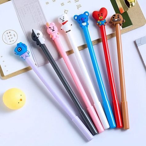 Cat Pen, Pink Pens, Kawaii School Supplies, Animal Pen, Bts Birthdays, Study Stationery, Korean Stationery, Creative Stationery, Best Pens