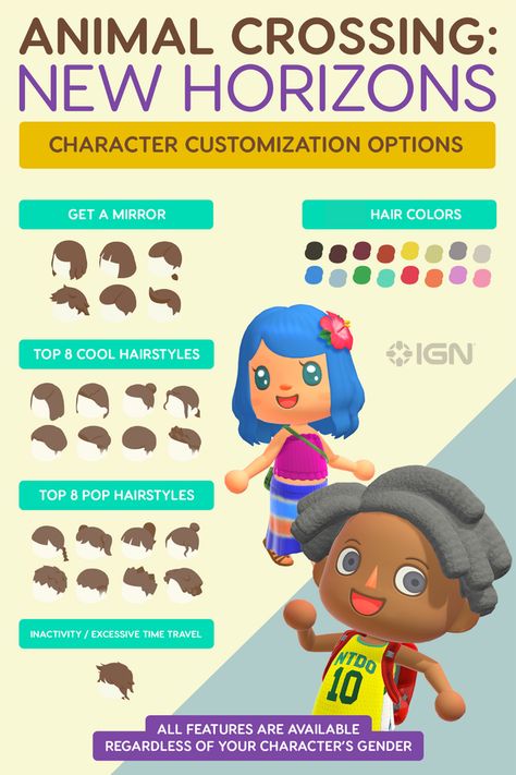 All Hairstyles and Hair Colors Guide - Animal Crossing: New Horizons Wiki Guide - IGN Animal Crossing Hair, Hair Color Guide, Pop Hair, Beyonce Hair, Hairstyles List, All Hairstyles, Hair Guide, Athletic Hairstyles, Full Hair