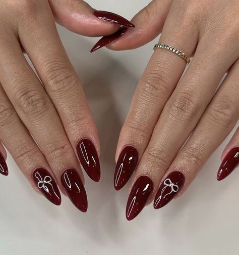 Dark Red Nails, Wine Nails, Casual Nails, Pretty Gel Nails, Red Nail, Xmas Nails, Funky Nails, Pretty Acrylic Nails, Chic Nails