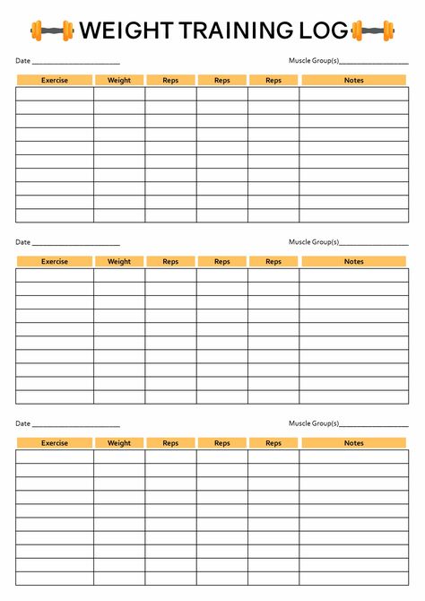 Weight Training Workout Sheet Gym Workout Sheet, Circuit Weight Training, Fitness Training Program, Workout Planning Template, Personal Training Templates, Google Sheets Workout Template, Workout Spreadsheet, Workout Worksheet, Gym Training Plan