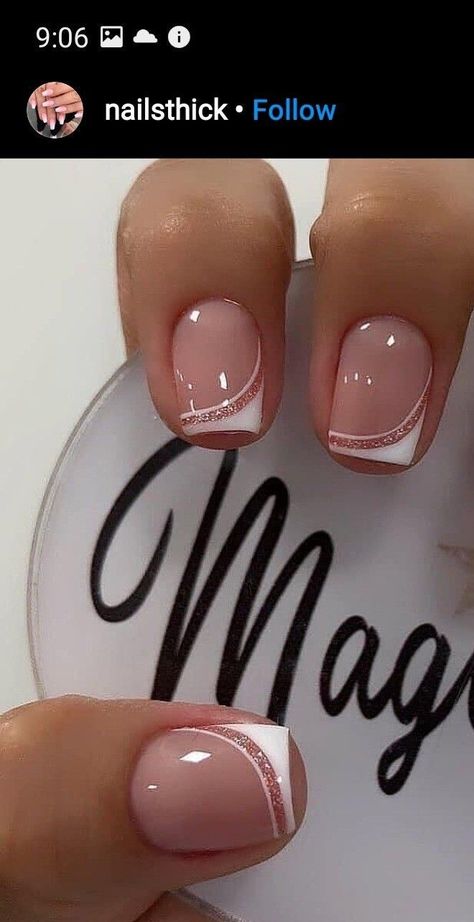 Nailart Tutorial, Manicure Nail Designs, French Manicure Nails, Work Nails, Short Acrylic Nails Designs, Square Acrylic Nails, Classy Nails, Fancy Nails, Short Acrylic Nails