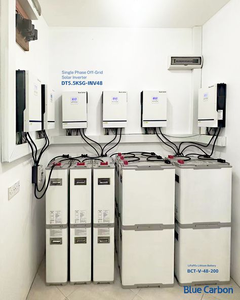 📣Today, we want to share an installation case from Malaysia with you， featuring our high-performance blue carbon 48V200AH Li-ion battery paired with a 5KW inverter parallel system. 🌿⚡ 🔋By incorporating advanced Li-ion battery technology and a powerful inverter, we offer a reliable and efficient energy solution for both residential and commercial applications.💡💪 💪 Invest in blue carbon and embrace a sustainable energy future. 💙🌱 #BlueCarbon #SustainableEnergy Home Electrical Wiring, Off Grid Solar, Solar Inverter, Blue C, Product List, Sustainable Energy, Li-ion Battery, Electrical Wiring, Energy Efficiency