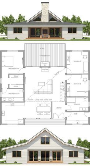 Camp Layout Floor Plans, Single Floor Floor Plans, Farmhouse Ranch Style Homes, Farmhouse Flooring, Shipping Container House Plans, Casa Country, Container House Plans, Plans Modern, Farmhouse House