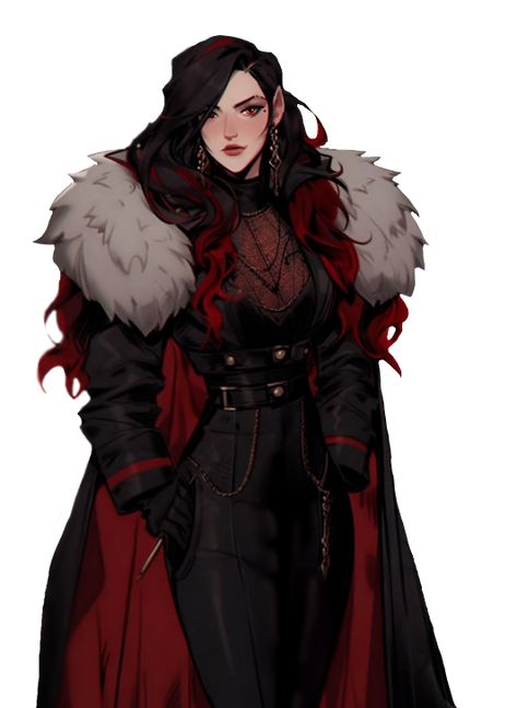 Vampire Noble Woman, Female Crimelord, Vampire Hunter Outfit Female Modern, Female Vampire Hunter Art, Blood Mage Character Design, Dnd Female Villain, Female Brawler Character Design, Female Noble Character Art, Female Warlock Dnd