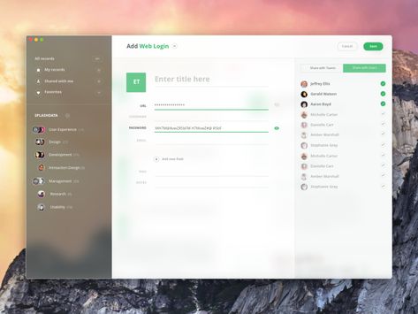 Add New Record - Password Manager for Mac by Shpëtim Ujkani Mac, Password Manager, Mobile App Ui, Oil And Gas, Global Community, Mobile App