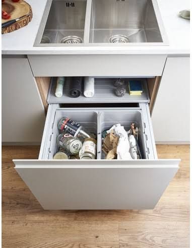 Under Sink Bin, Under Kitchen Sink Storage, Kitchen Rubbish Bin, Under Sink Drawer, Kitchen Sink Units, Kitchen Wall Tiles Design, Kitchen Waste Bin, Under Kitchen Sink, Accessible Kitchen