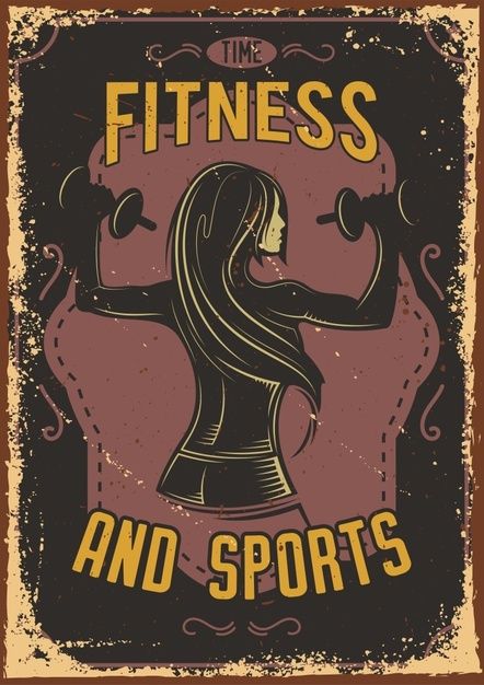 Gym Poster Ideas, Poster Gym Design, Physical Fitness Poster, Health Widget, Fitness Poster Design, Gym Poster Design, Gym Artwork, Gym Illustration, Vector Poster Design