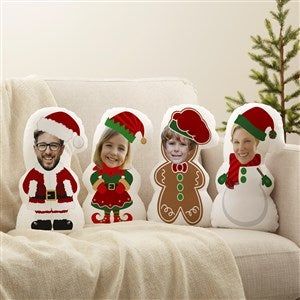 Personalize with any photo Choose from multiple character and hair length options Design will print on both sides of the pillowNote: Crop image around the face you would like to use. Forward facing photos are the best to use. 100% polyester cover100% polyester pillow fillMeasures 9" W x 16" L Spot clean Get in the yuletide spirit with our Christmas Character Personalized Photo Throw Pillow. The character shape pillow adds a fun playful touch to any holiday décor. *Note: Crop Personalization Mall, Kids Pillow, Photo Pillow, Face Pillow, Personalized Throw Pillow, Christmas Throws, Gift Photo, Photo Pillows, Christmas Pillows