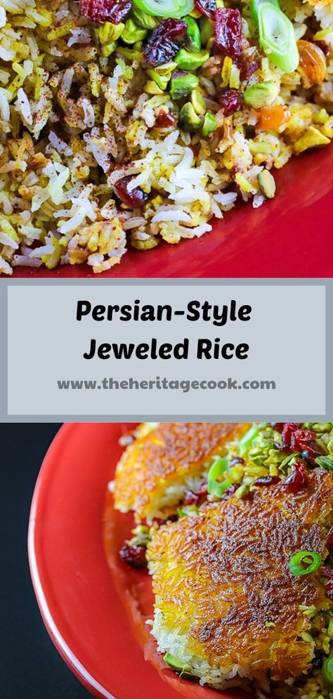 Jeweled Rice Persian, Persian Jeweled Rice, Jeweled Rice, Persian Rice, Vegetarian Main Course, Rice Pilaf, Gluten Free Rice, Persian Food, Persian Style