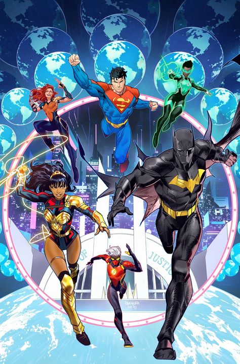 Dc Artwork, West Coast Avengers, Justice League Art, Art Dc Comics, Dan Mora, Justice League Comics, Superman Gifts, Dc Comics Wallpaper, Dc Art