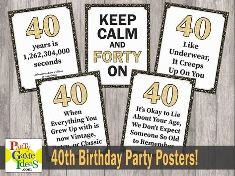 40th Birthday Party Quotes, Posters, Signs, Decorations 40th Birthday Signs Funny, 40th Birthday Signs, 40th Birthday Party Signs, Funny Birthday Party, 40 Birthday Signs, 40th Birthday Poster, Surprise 50th Birthday Party, 40th Birthday Quotes, 50th Birthday Quotes