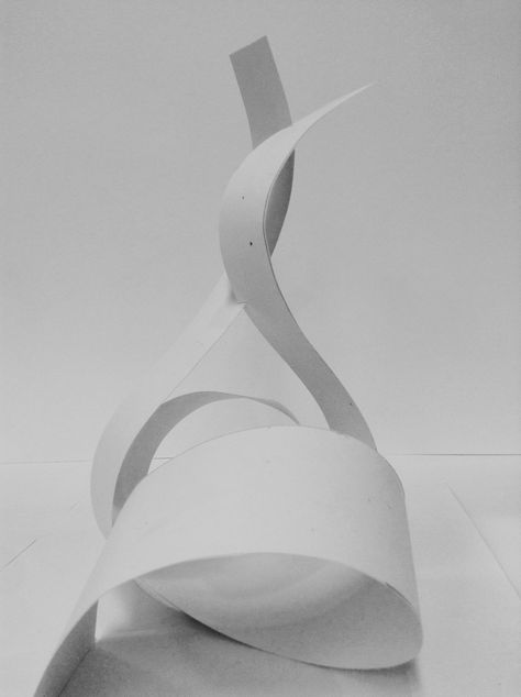 Planar Construction project based on architectural structures and fluidity of paper for 3D Processes. Planar Construction, Folding Architecture, Paper Construction, Paper Structure, Concept Models Architecture, Paper Architecture, Organic Art, Curve Model, Architecture Model Making