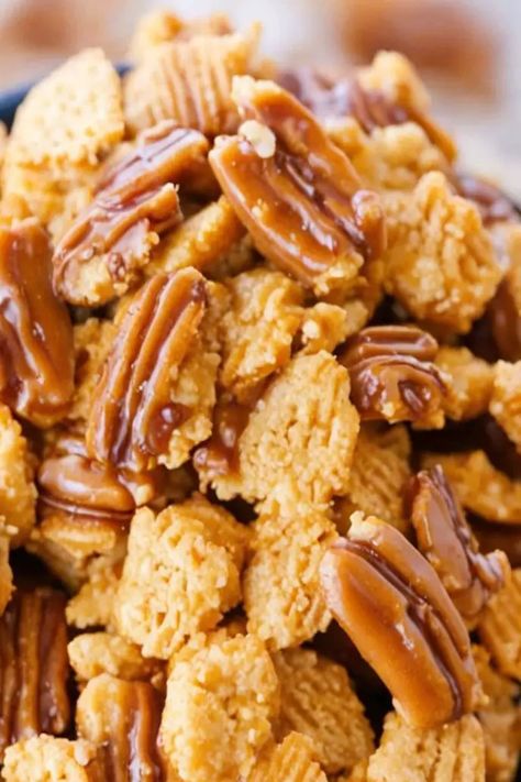 Praline Crunch Recipe

Ingredients

- 1 cup pecans, chopped
- 1 cup sugar
- 1/2 cup unsalted butter
- 1/4 cup corn syrup
- 1 teaspoon vanilla extract
- 3 cups rice cereal

Full Cooking Instructions on... Pecan Praline Crunch Recipe, Recipes With Corn Syrup, Praline Crunch Recipe, Caramel Crispix Recipe, Sweet Chex Mix Recipes, Chez Mix, Praline Pecans Recipe, Praline Crunch, Pralines Recipe