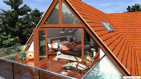 Balcony Extension, Bungalow Extensions, Attic Bedroom Designs, Attic Design, House Extension Design, Attic Remodel, Building Homes, Attic Rooms, Terrace Design