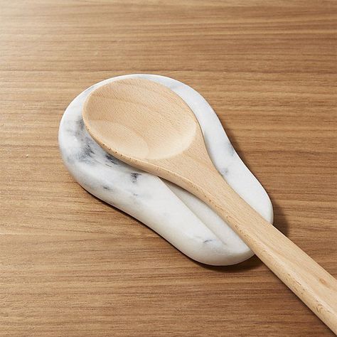 French Kitchen White Marble Spoon Rest + Reviews | Crate & Barrel Kitchen White Marble, Marble Lazy Susan, Boston Apartment, Marble Accessories, Kitchen Spoon, Texas House, Apt Ideas, Stone Accessories, Kitchen White