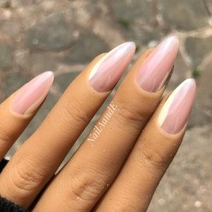 Chrome Glazed Nails, Nude Glazed Nails, Painted Gel Nails, Pink Gold Nails, Glazed Nails, Nail Signs, Nails Model, Coffin Nails Ombre, Nails Ballerina